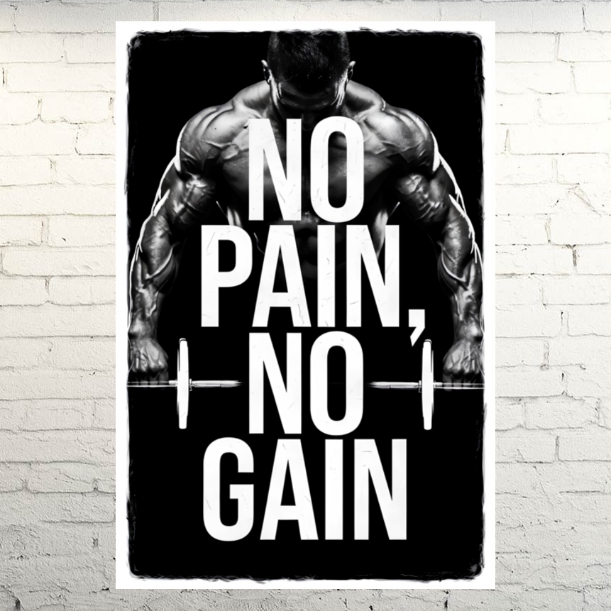 No Pain No Gain 5 - Motivational Gym Posters | Fitness Wall Art for ...
